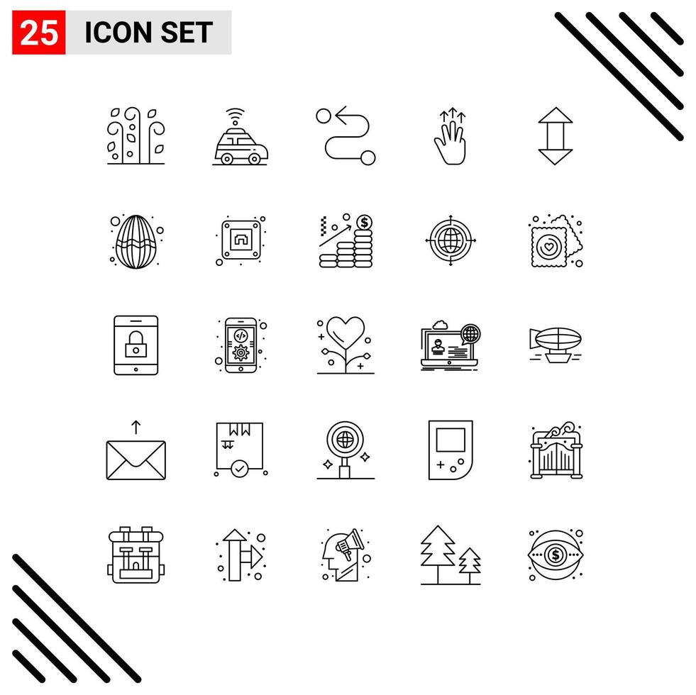 Pack of 25 creative Lines of up arrow road touch mobile Editable Vector Design Elements