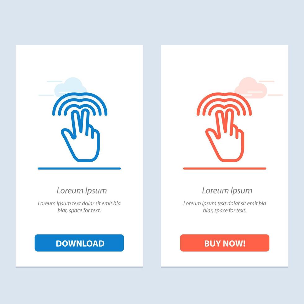 Double Gestures Hand Tab  Blue and Red Download and Buy Now web Widget Card Template vector