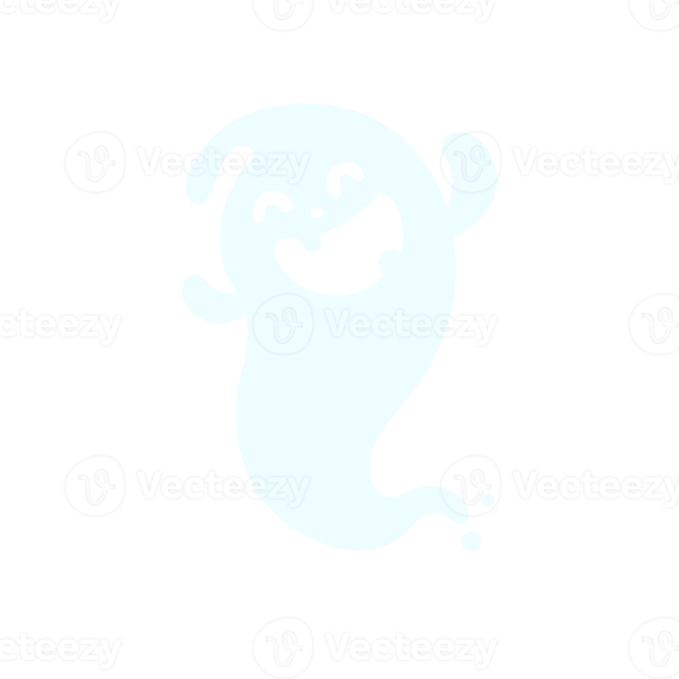 A cartoon white evil ghost that has fun haunting people on Halloween. png