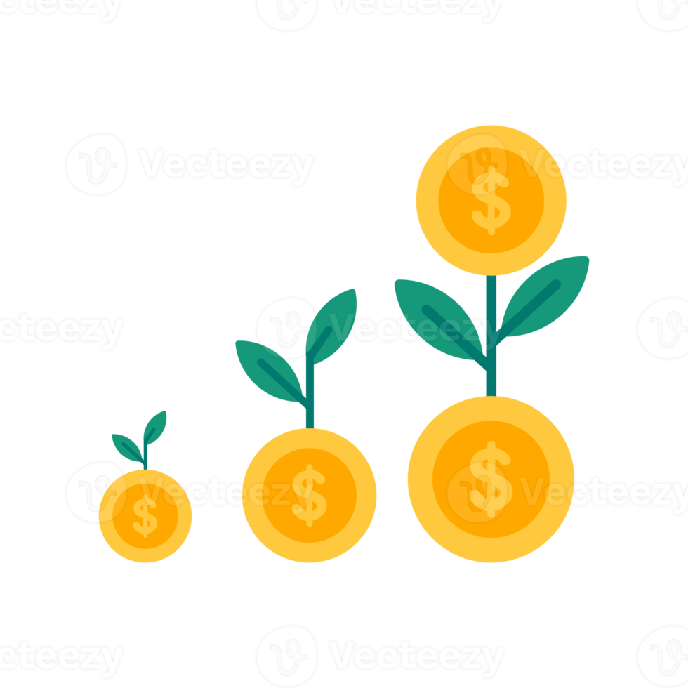 wachsender stapel von dollarmünzen geldsparkonzept png