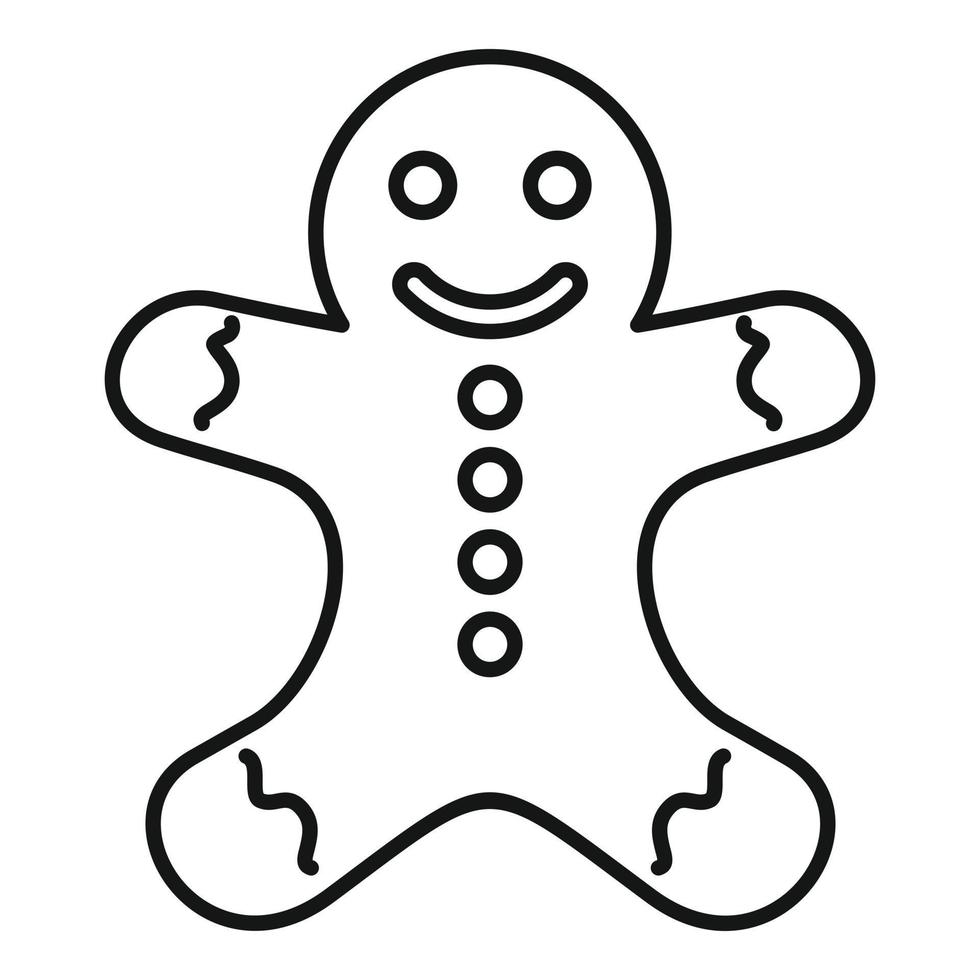 Gingerbread man icon, outline style vector