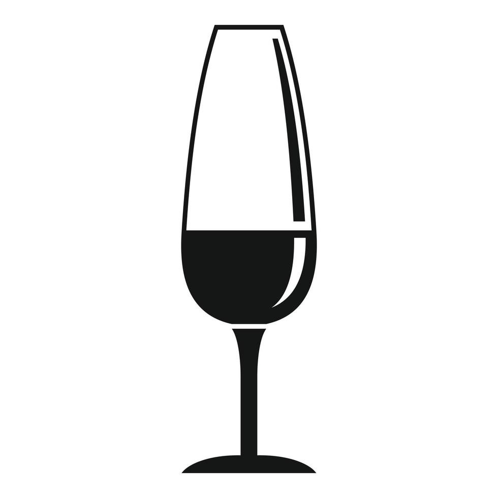icono de copa de vino, estilo simple vector