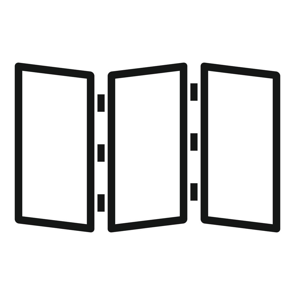 Folding wood wall icon, simple style vector