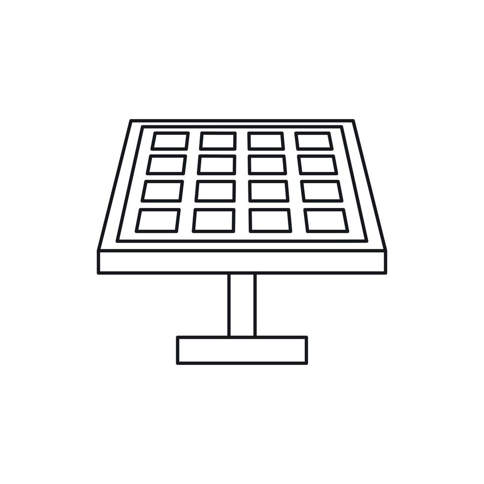 Solar panel icon, outline style vector