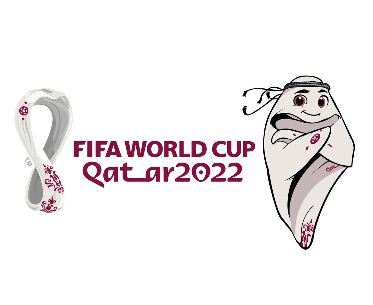 Mascot Fifa World Cup Qatar 2022 With official Logo Symbol Mondial Vector Design Abstract Illustration