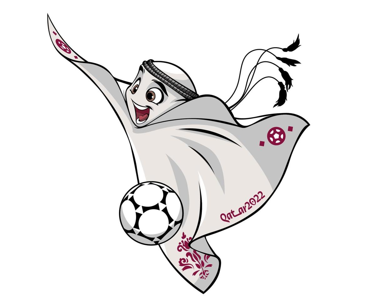 mascota copa mundial de la fifa qatar 2022 logo oficial mondial campeón símbolo diseño vector resumen ilustración