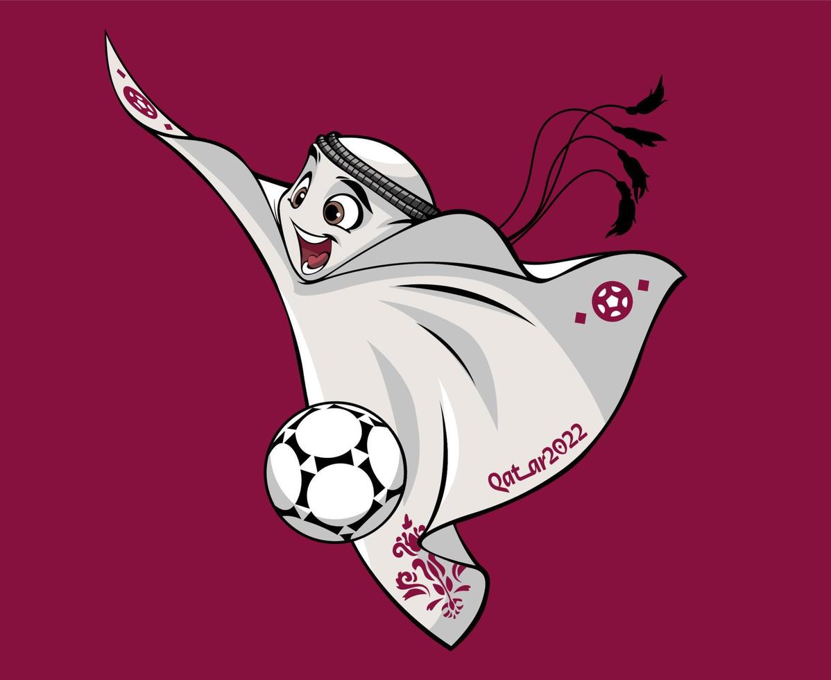 mascota copa mundial de la fifa qatar 2022 logo oficial mondial campeón símbolo diseño vector resumen ilustración