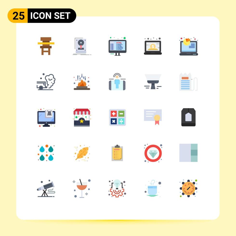 25 Flat Color concept for Websites Mobile and Apps management dollar save business html Editable Vector Design Elements