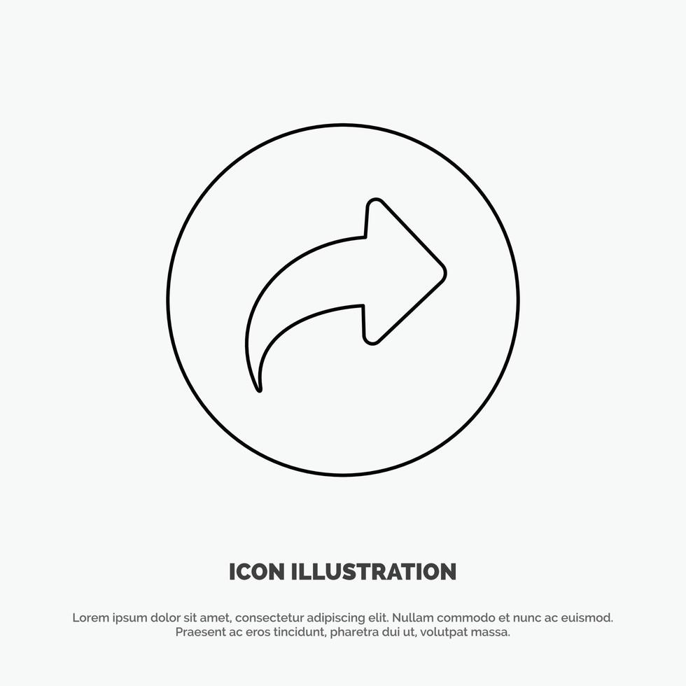 Basic Arrow Right Ui Line Icon Vector
