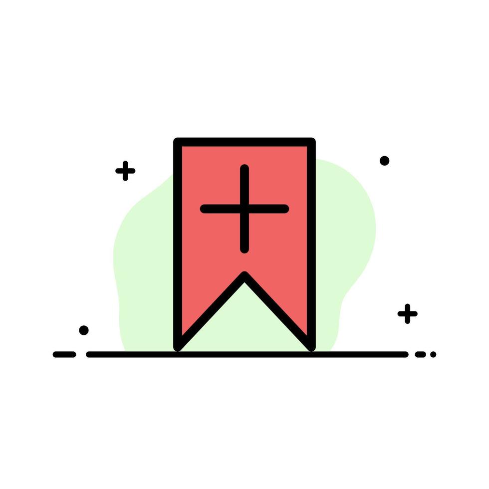 Tag Plus Interface User  Business Flat Line Filled Icon Vector Banner Template