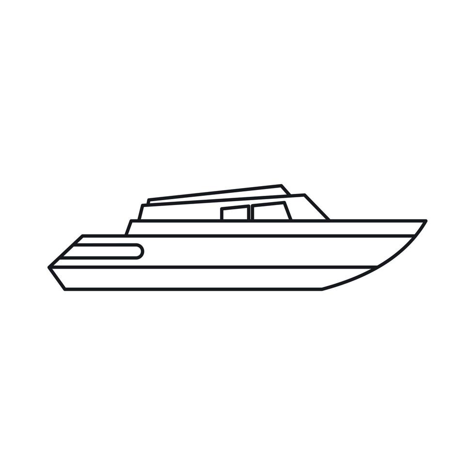 Planing powerboat icon, outline style vector