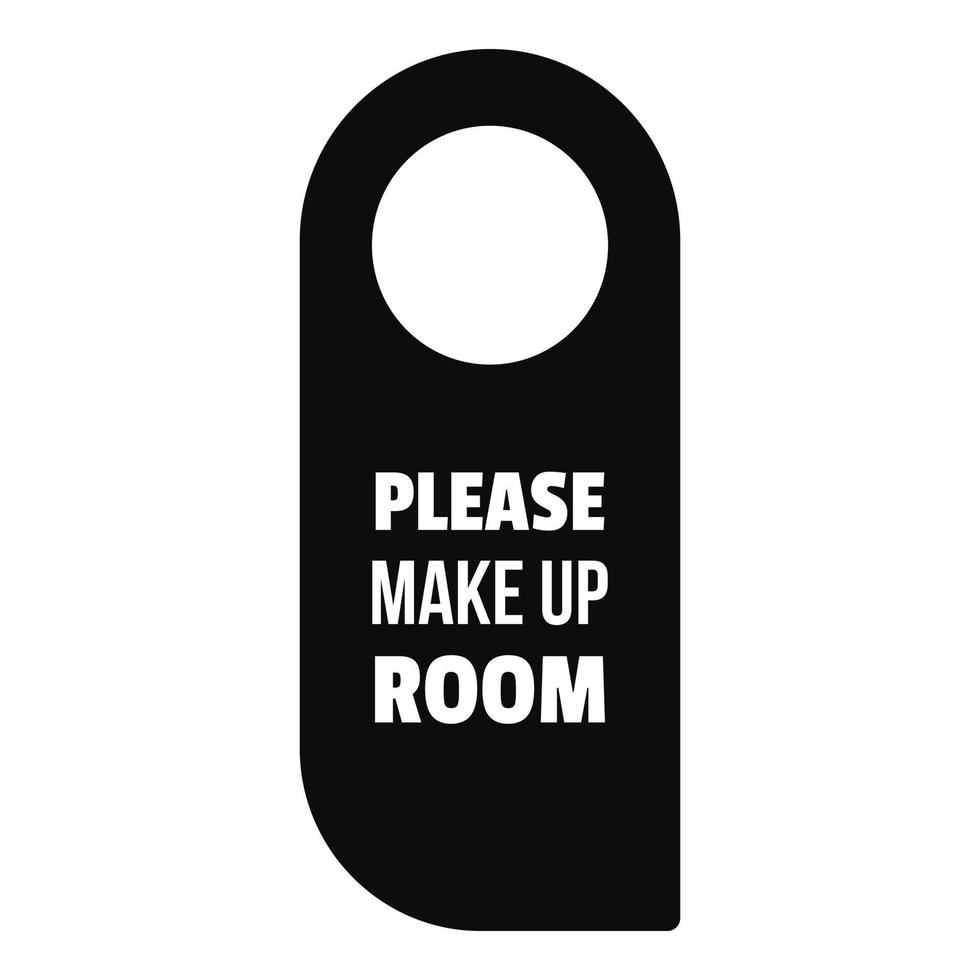 Please make up room hanger tag icon, simple style vector