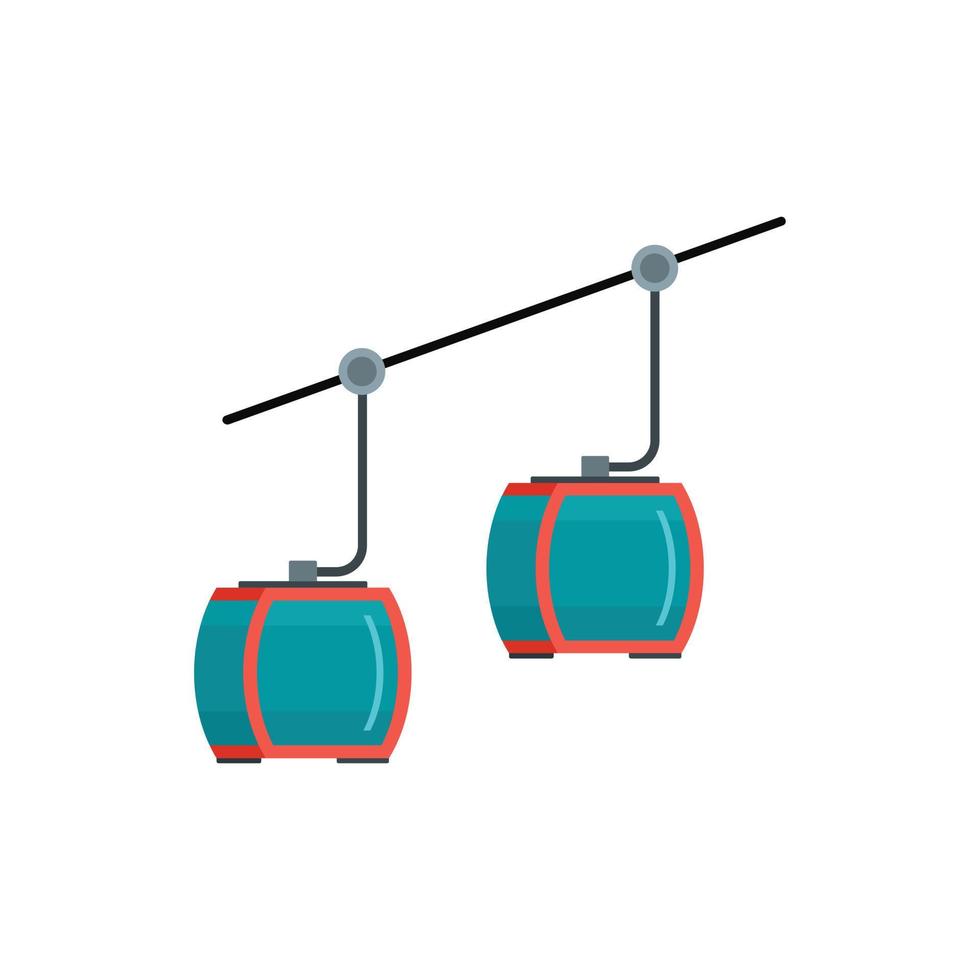 icono de escalera mecánica para esquiadores, estilo plano vector