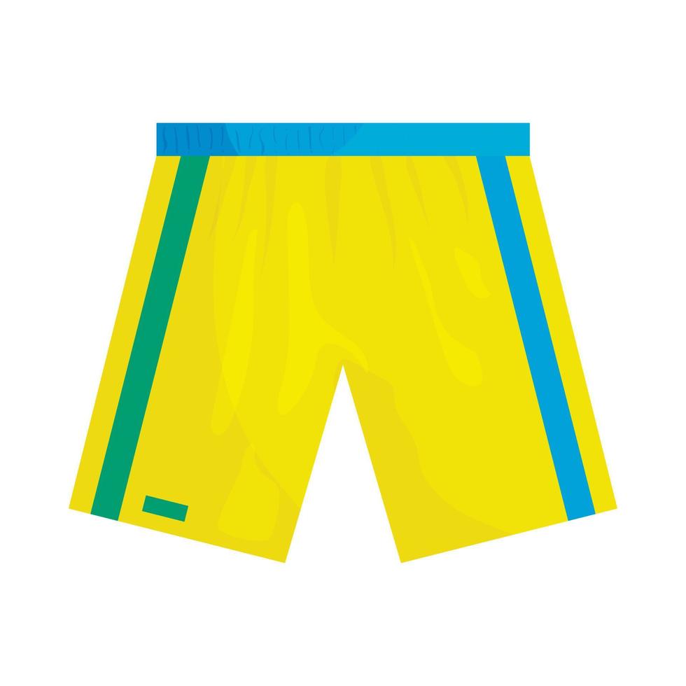 Yellow sports shorts icon, cartoon style vector