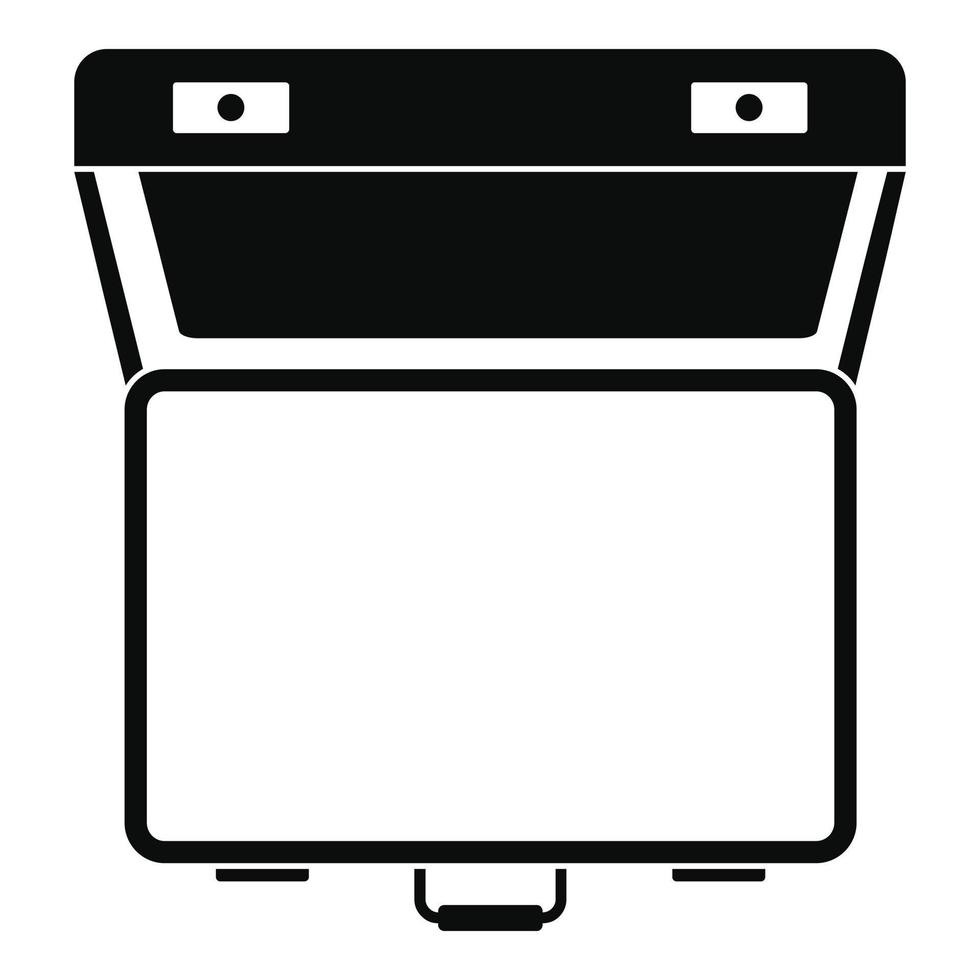Open suitcase icon, simple style vector