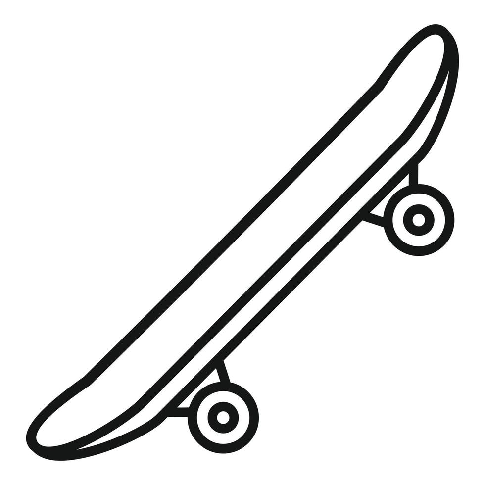Side modern skateboard icon, outline style vector