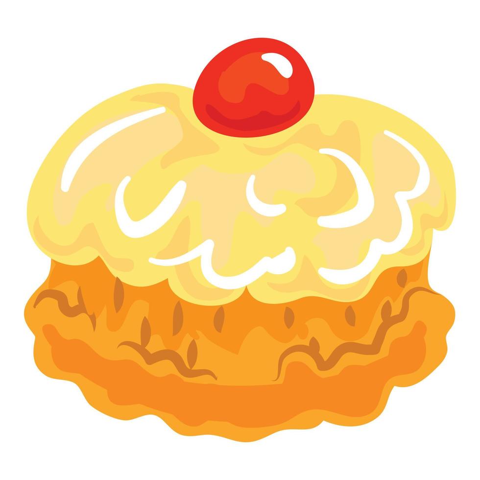 Jewish sweer cake icon, cartoon style vector