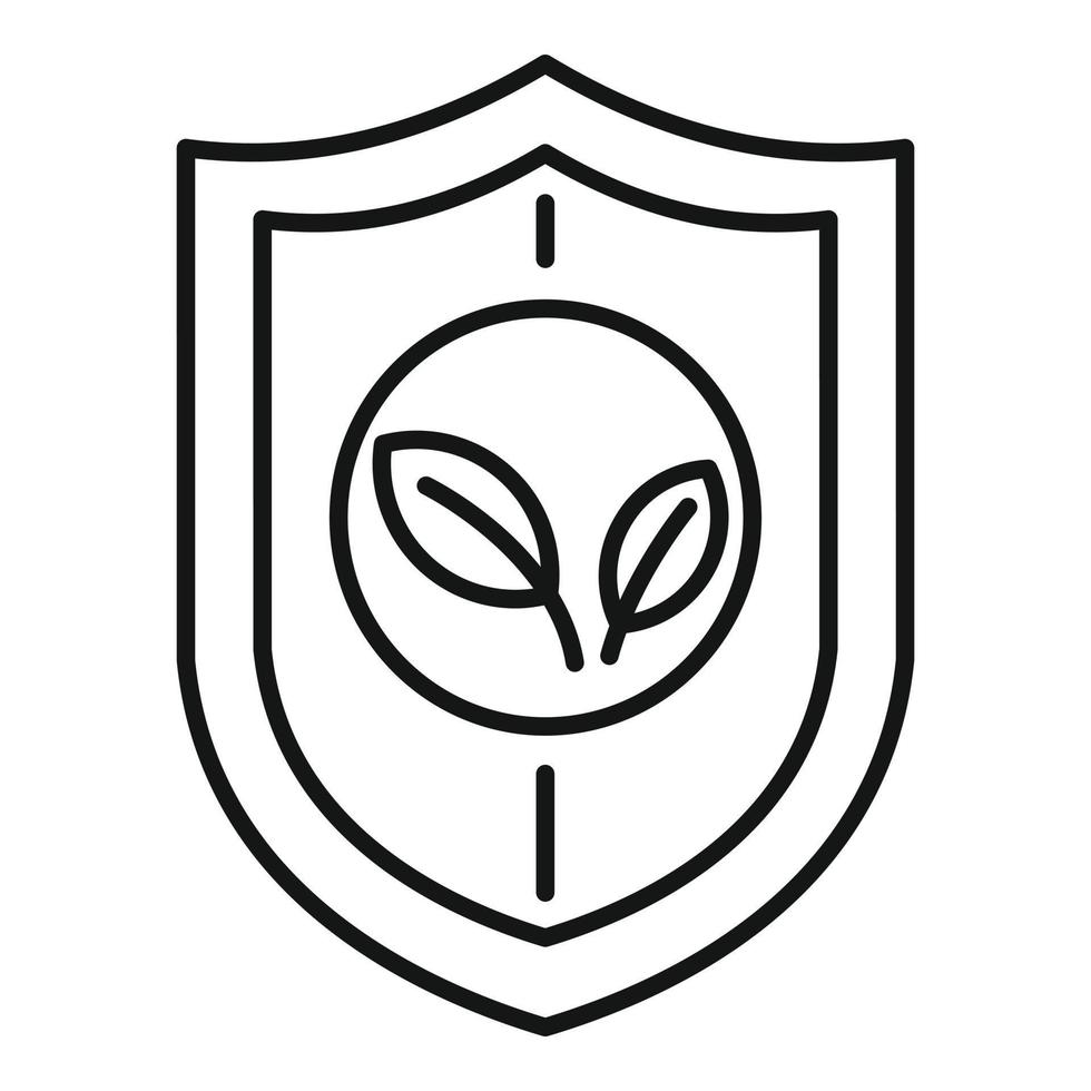 Eco shield icon, outline style vector