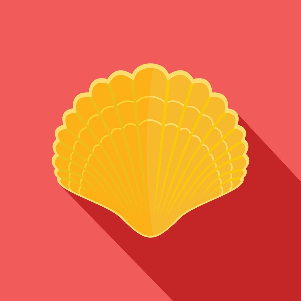 Big shell icon, flat style vector