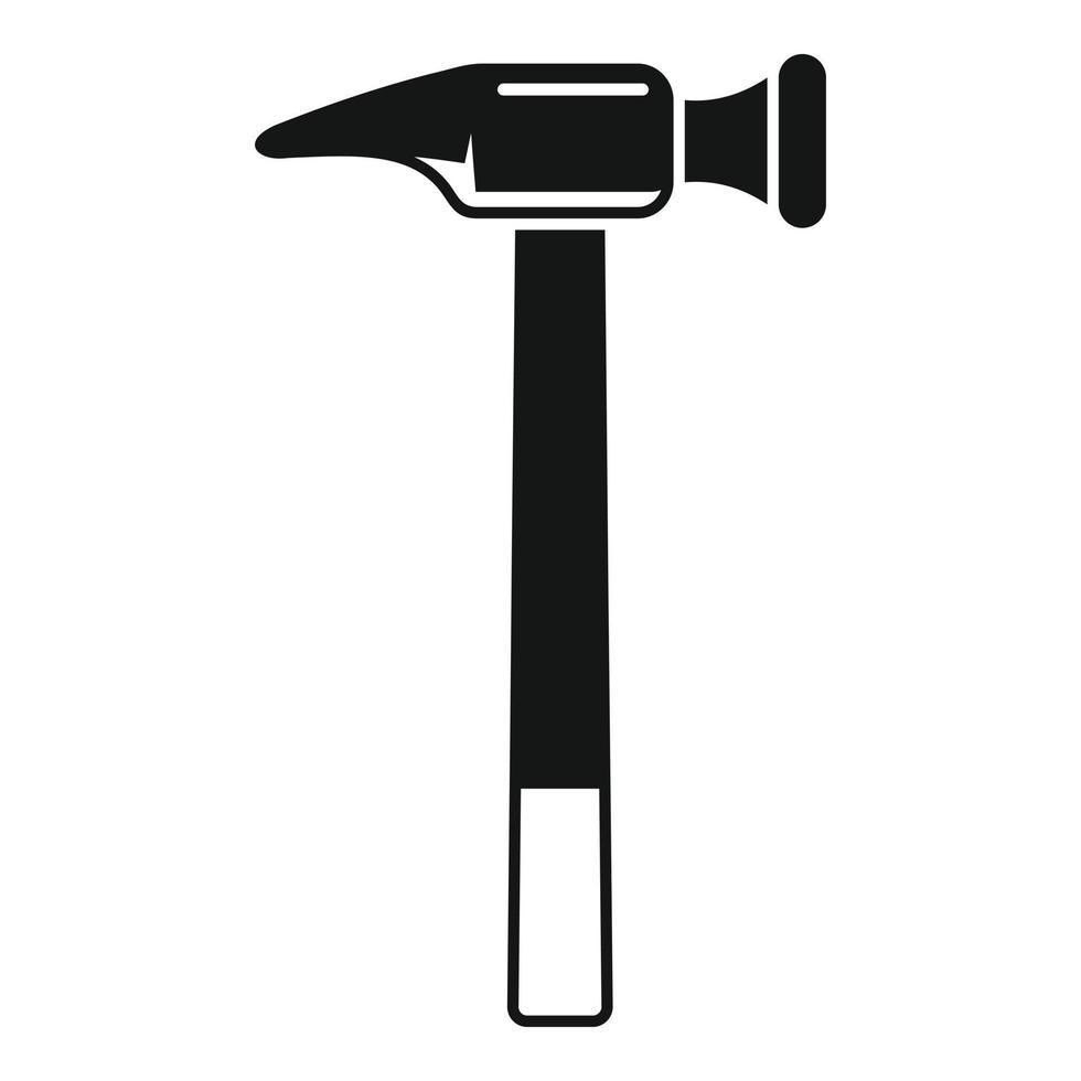 Shoe repair hammer icon, simple style vector
