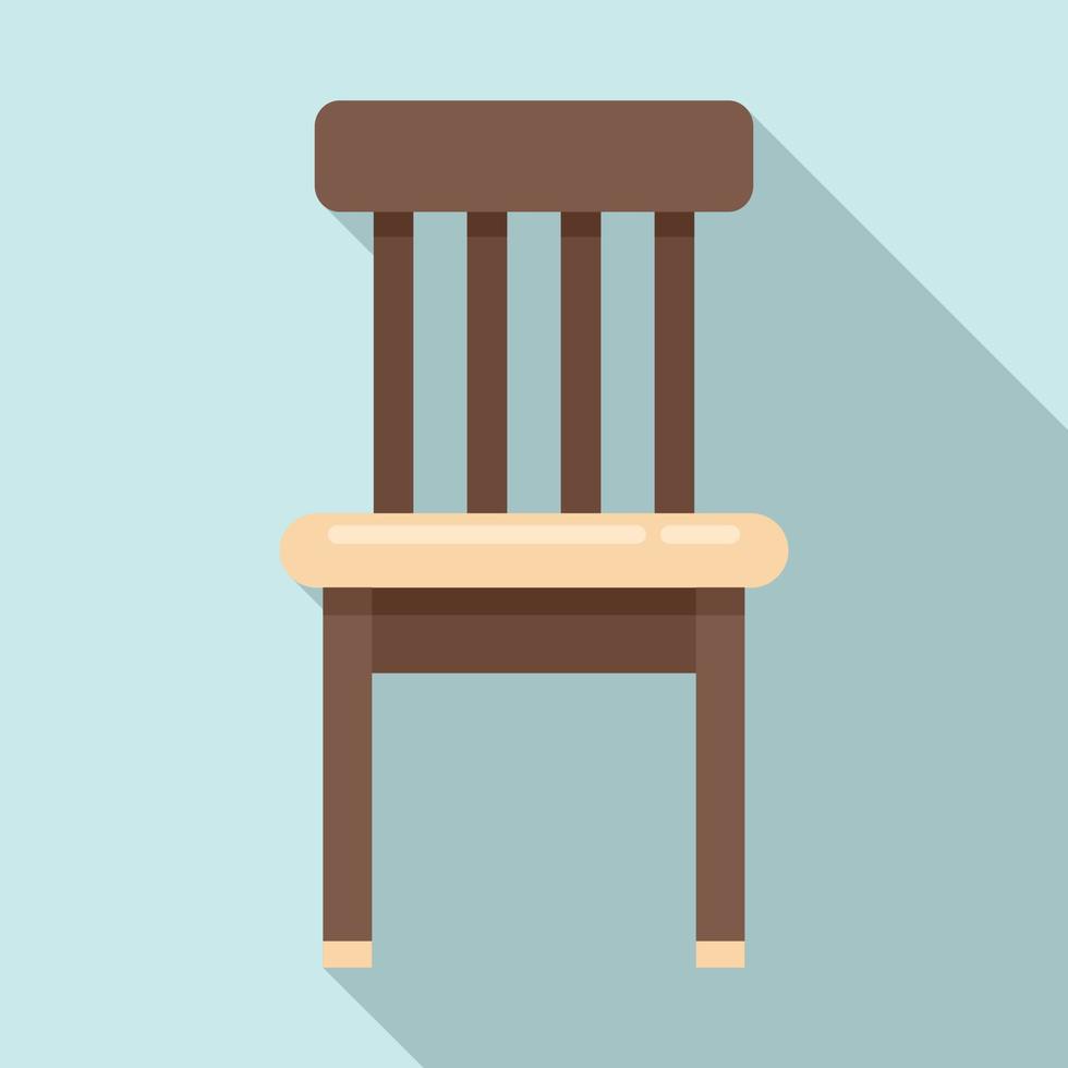 icono de silla clásica de madera, estilo plano vector