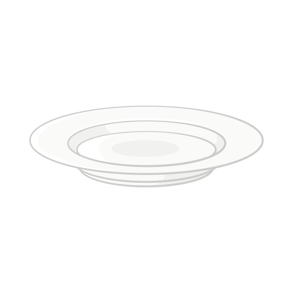 Soup plate icon, cartoon style vector