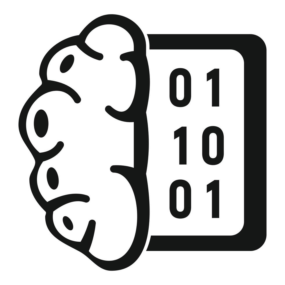 Data analysis brain icon, simple style vector