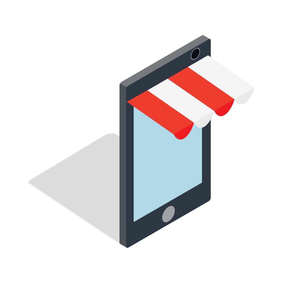 Online shopping from phone icon vector