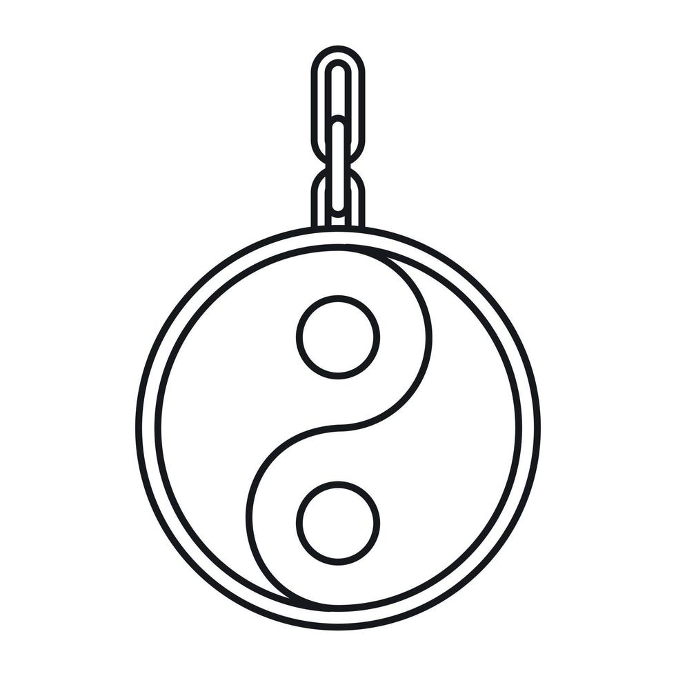 Ying yang symbol of harmony icon, outline style vector