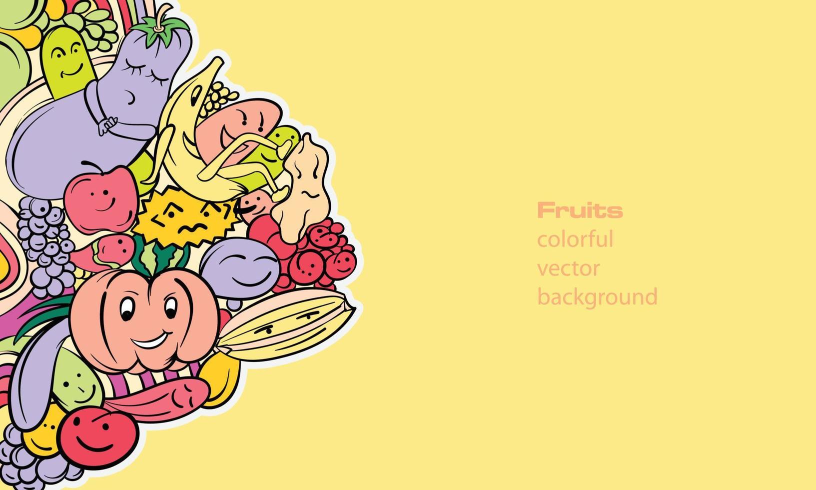 abstract colorful fruits vector illustration