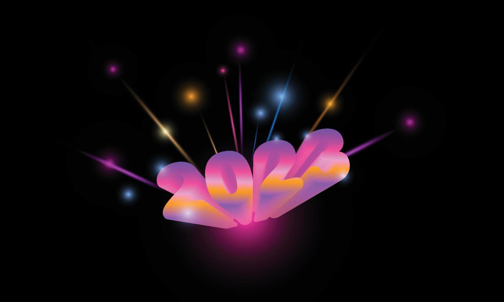 feliz año nuevo 2023 estrella abstracta fondo de vector de luz brillante