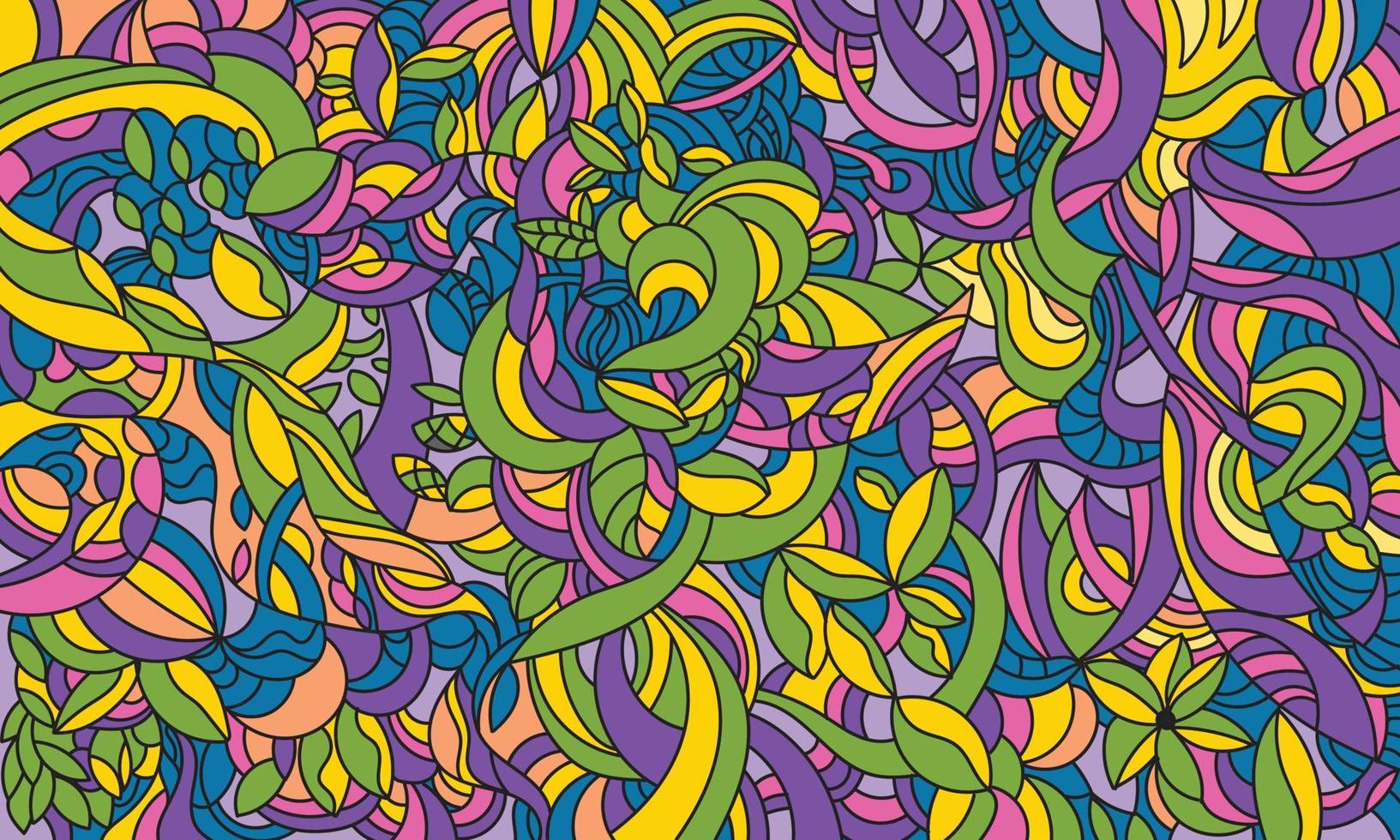 floral leaf pattern background doodle drawing vector illustration
