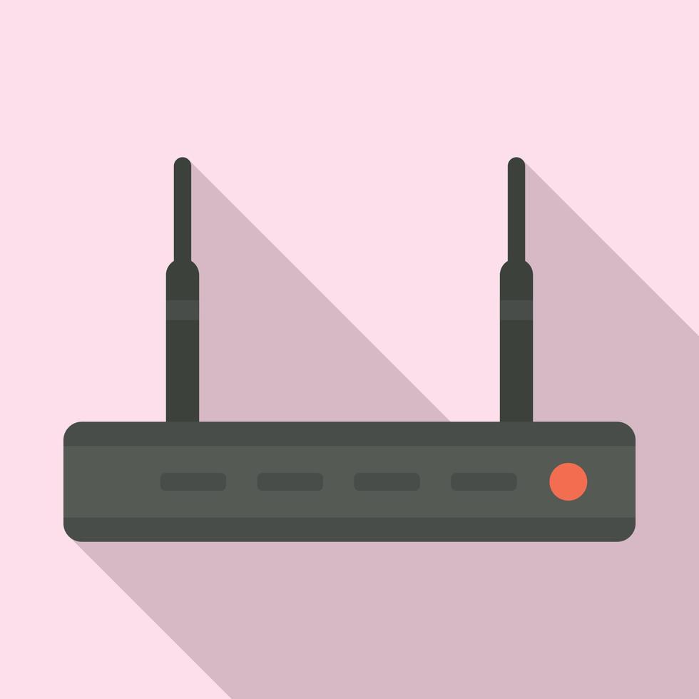 Digital router icon, flat style vector