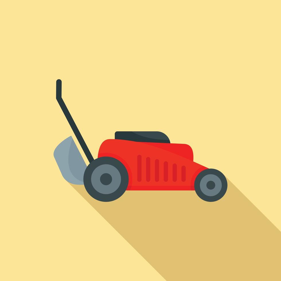 Grass cut machine icon, flat style vector