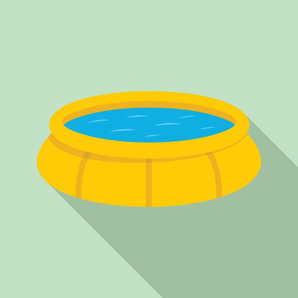 Round inflatable pool icon, flat style vector