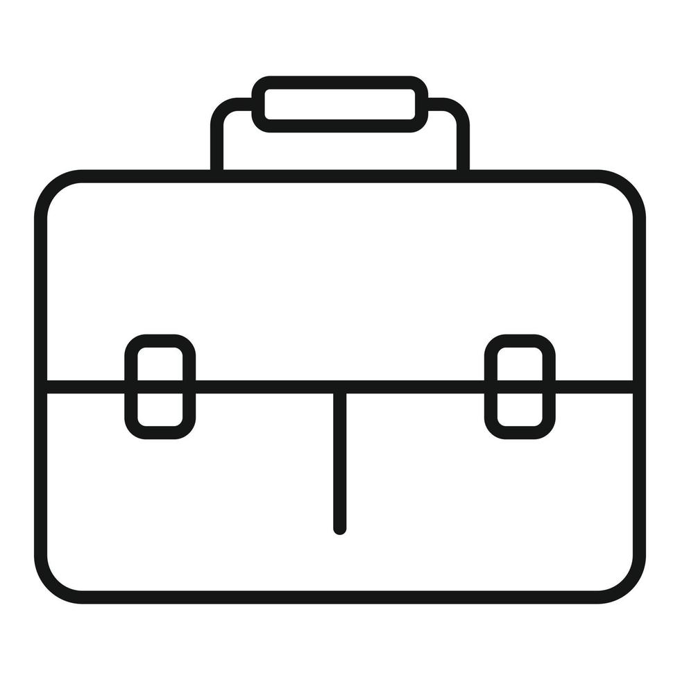Leather bag icon, outline style vector