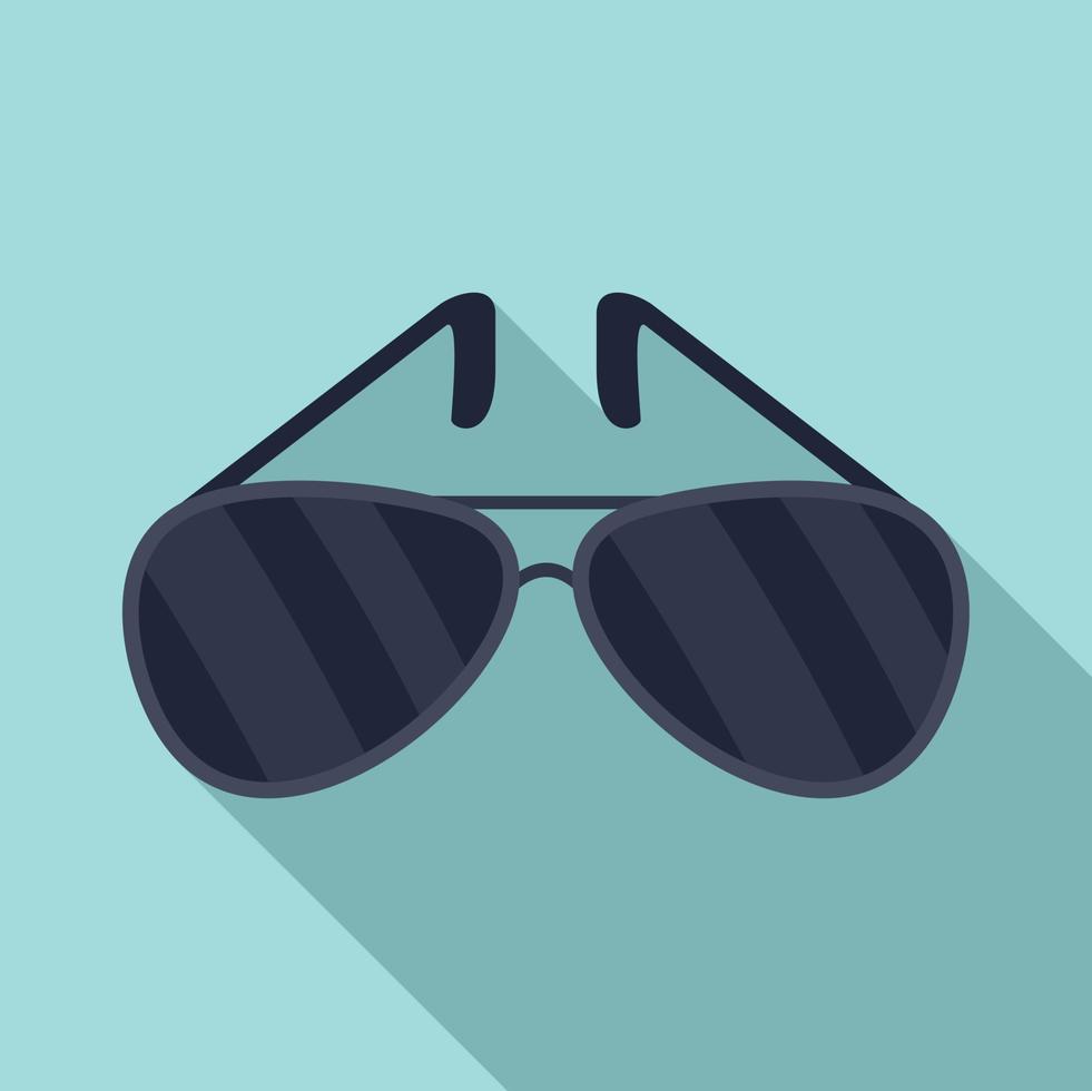 Policeman sunglasses icon, flat style vector