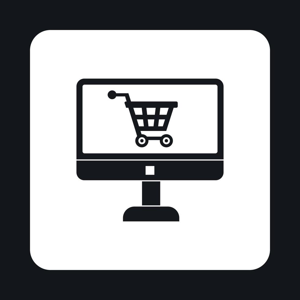 Computer monitor with shopping cart symbol icon vector