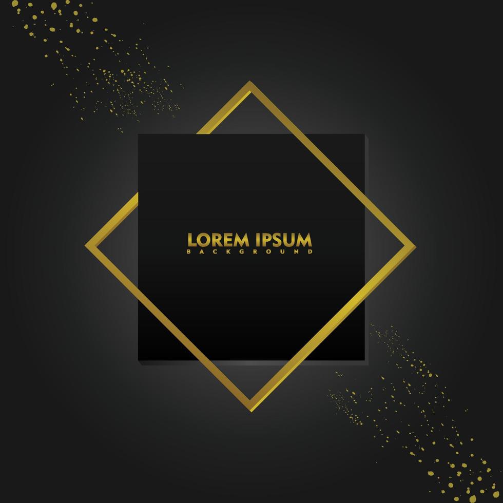 Luxury black and gold square background, wallpaper design illustration vector
