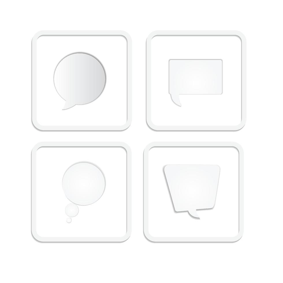 modern white box bubble chat button,vector symbol template vector