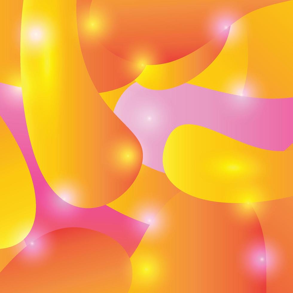 Ilustración de vector de fondo líquido resplandor abstracto amarillo rosa