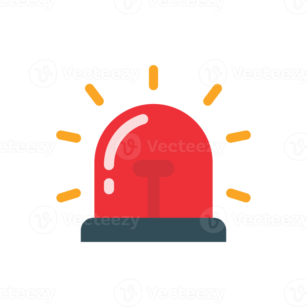 ícone de sirene de emergência. luz de aviso de perigo, alarme de rota de ambulância png