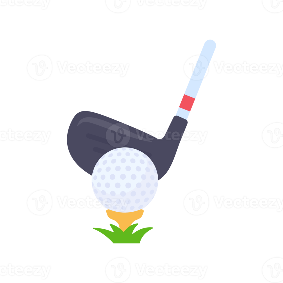 Golf clubs and balls for sporting events on the grass. png