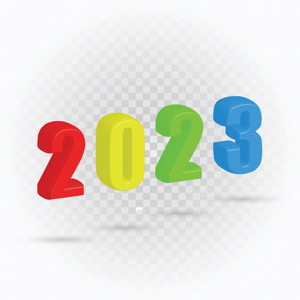 2023 clip art, rainbow 2023, 2023 effect. vector