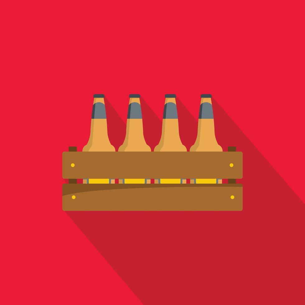 Beer crate icon, flat style. vector