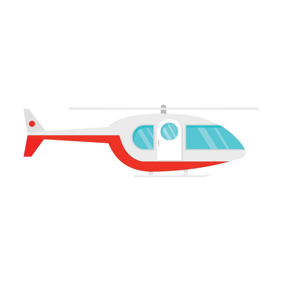 Hospital helicopter icon, flat style vector