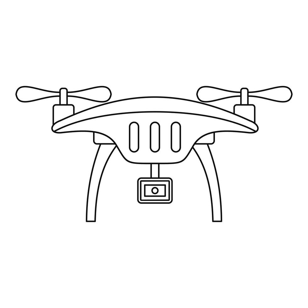 Action camera drone icon, outline style vector