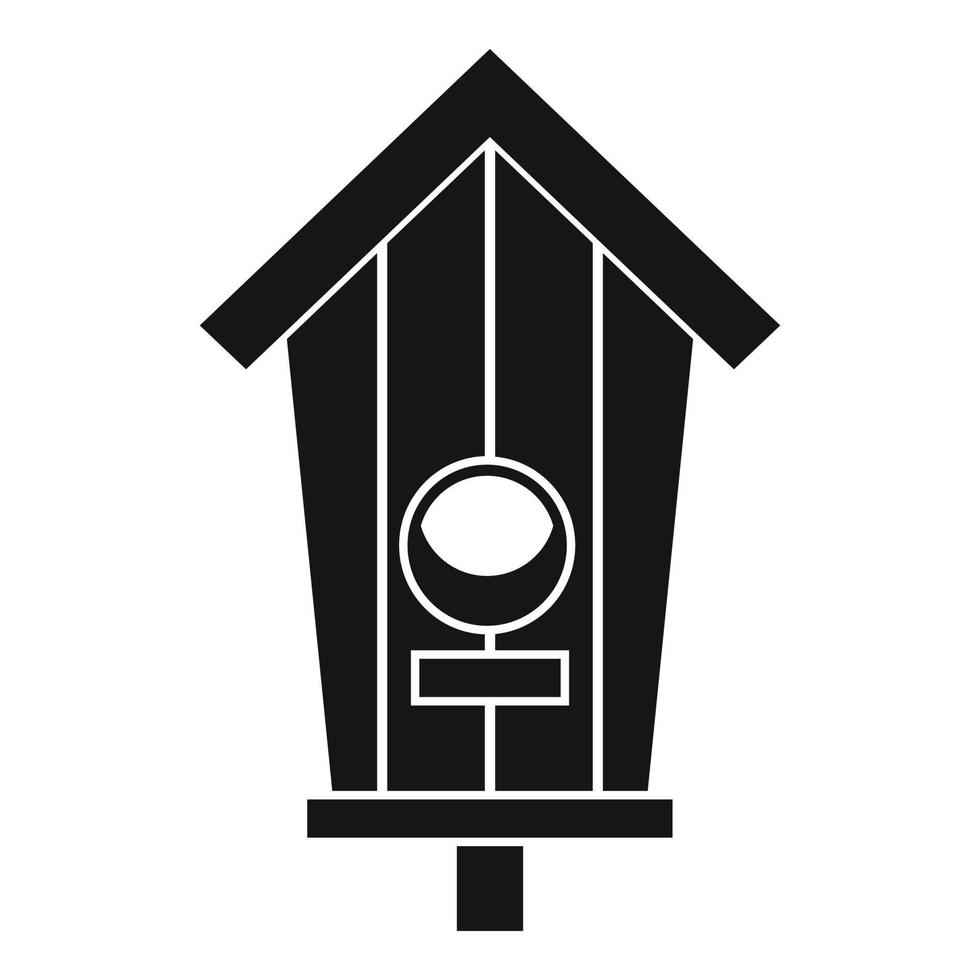 Cute bird house icon, simple style vector