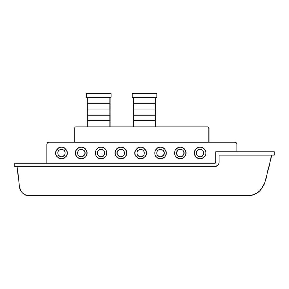icono de barco, estilo de esquema. vector
