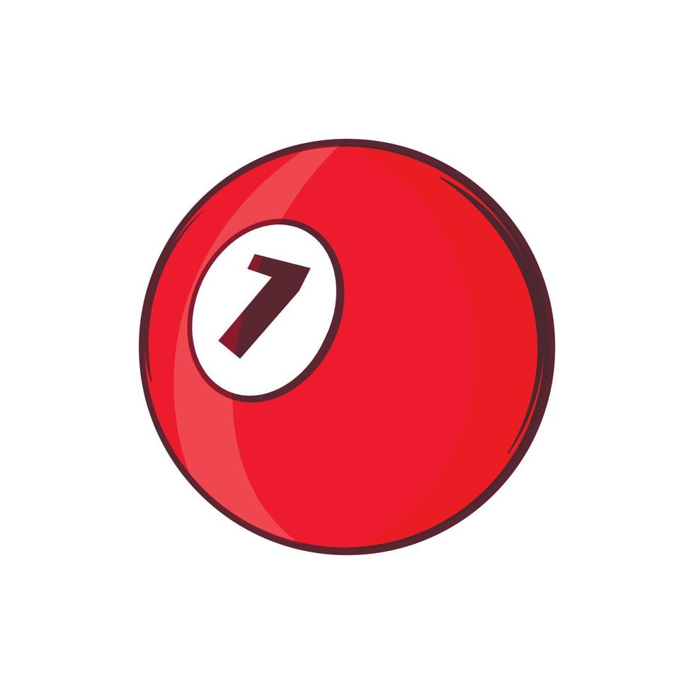 Billiard ball icon, cartoon style vector